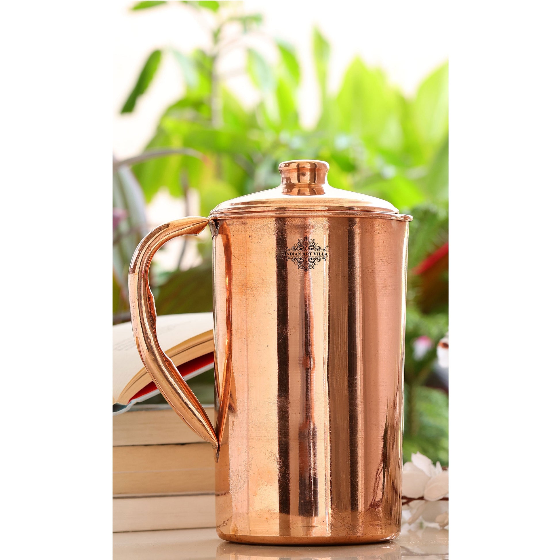 Pure Copper Plain Design Jug & Glass Gift Set with Box