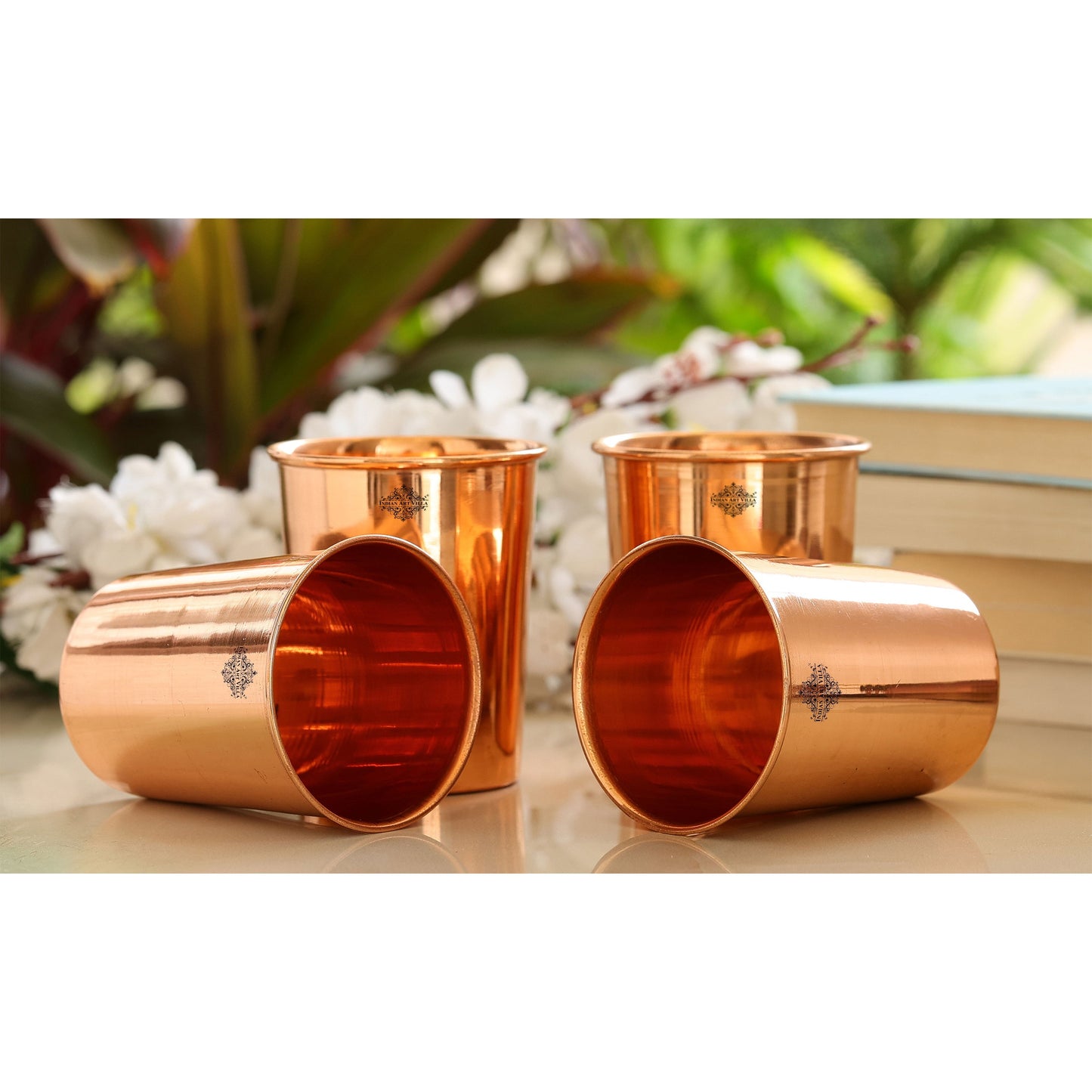 Pure Copper Plain Design Jug & Glass Gift Set with Box