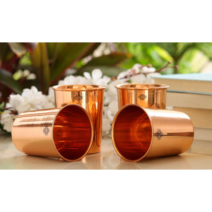Pure Copper Plain Design Jug & Glass Gift Set with Box