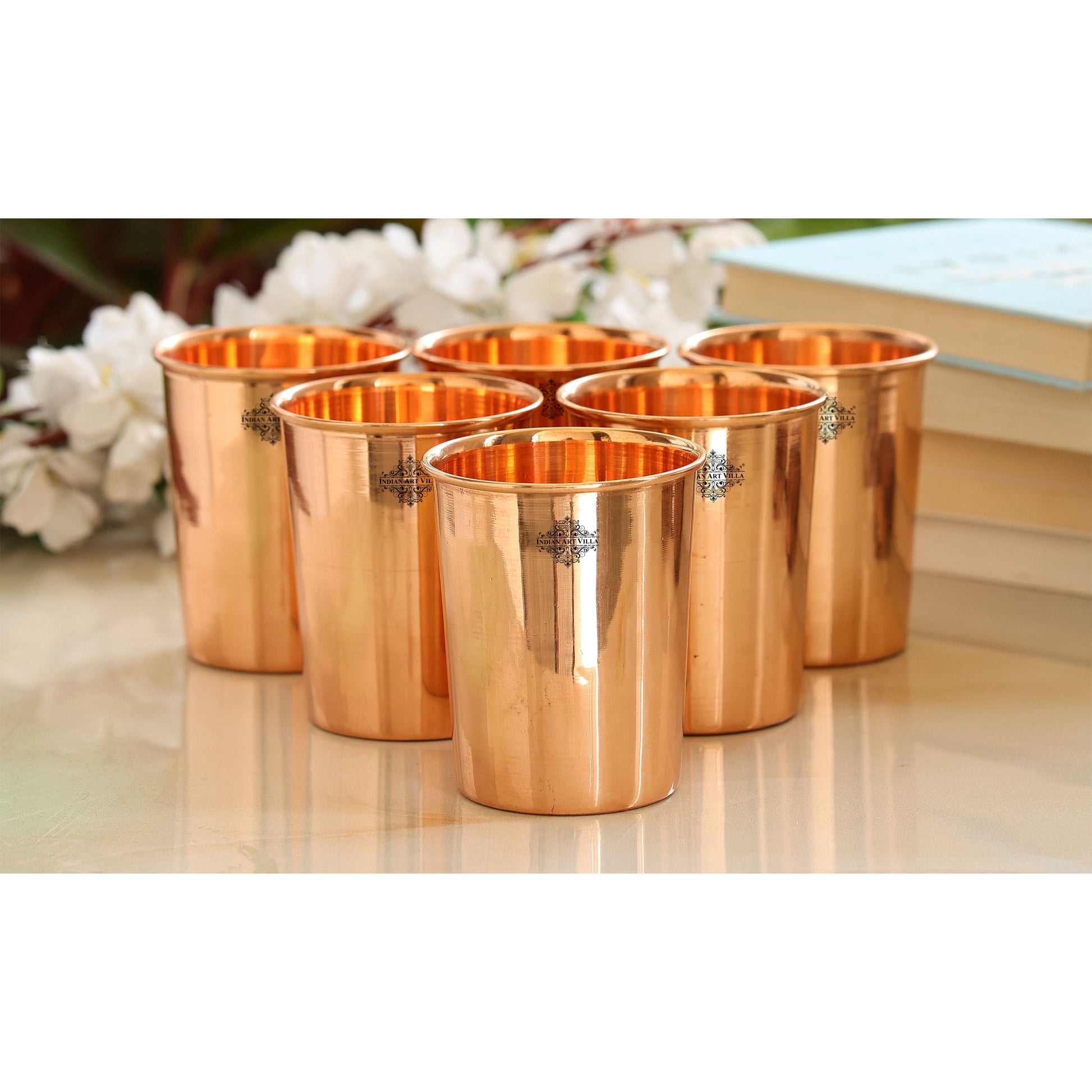 Pure Copper Plain Design Jug & Glass Gift Set with Box