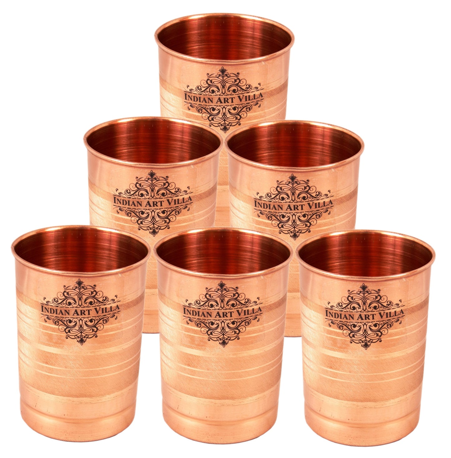 Handmade Pure Copper Luxury Design Jug with 2 Glass Drinkware Gift Set