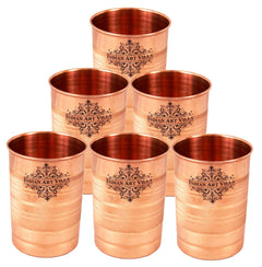 Handmade Pure Copper Luxury Design Jug with 2 Glass Drinkware Gift Set