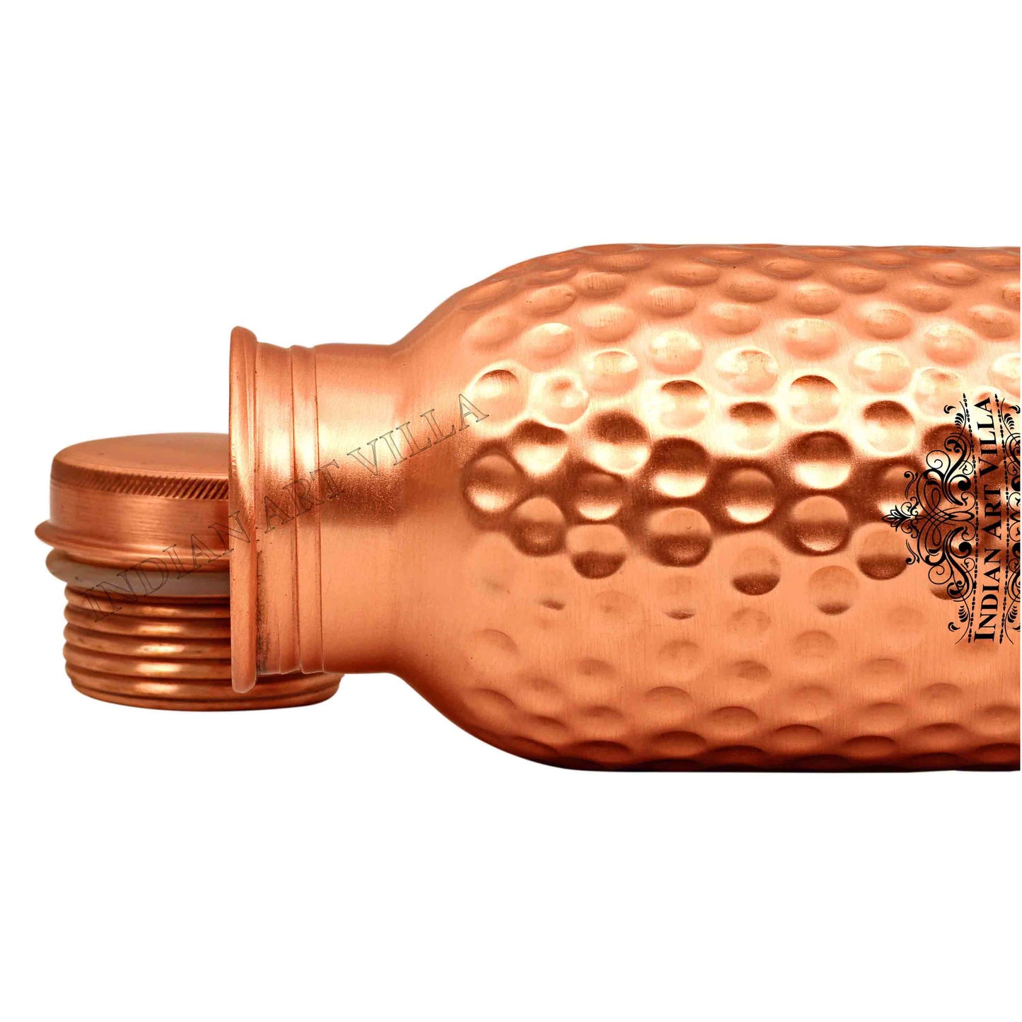 Pure Copper Hammered Design Drinkware Gift Set of  1 Bottle & 2 Glass