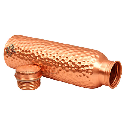 Pure Copper Hammered Design Drinkware Gift Set of  1 Bottle & 2 Glass