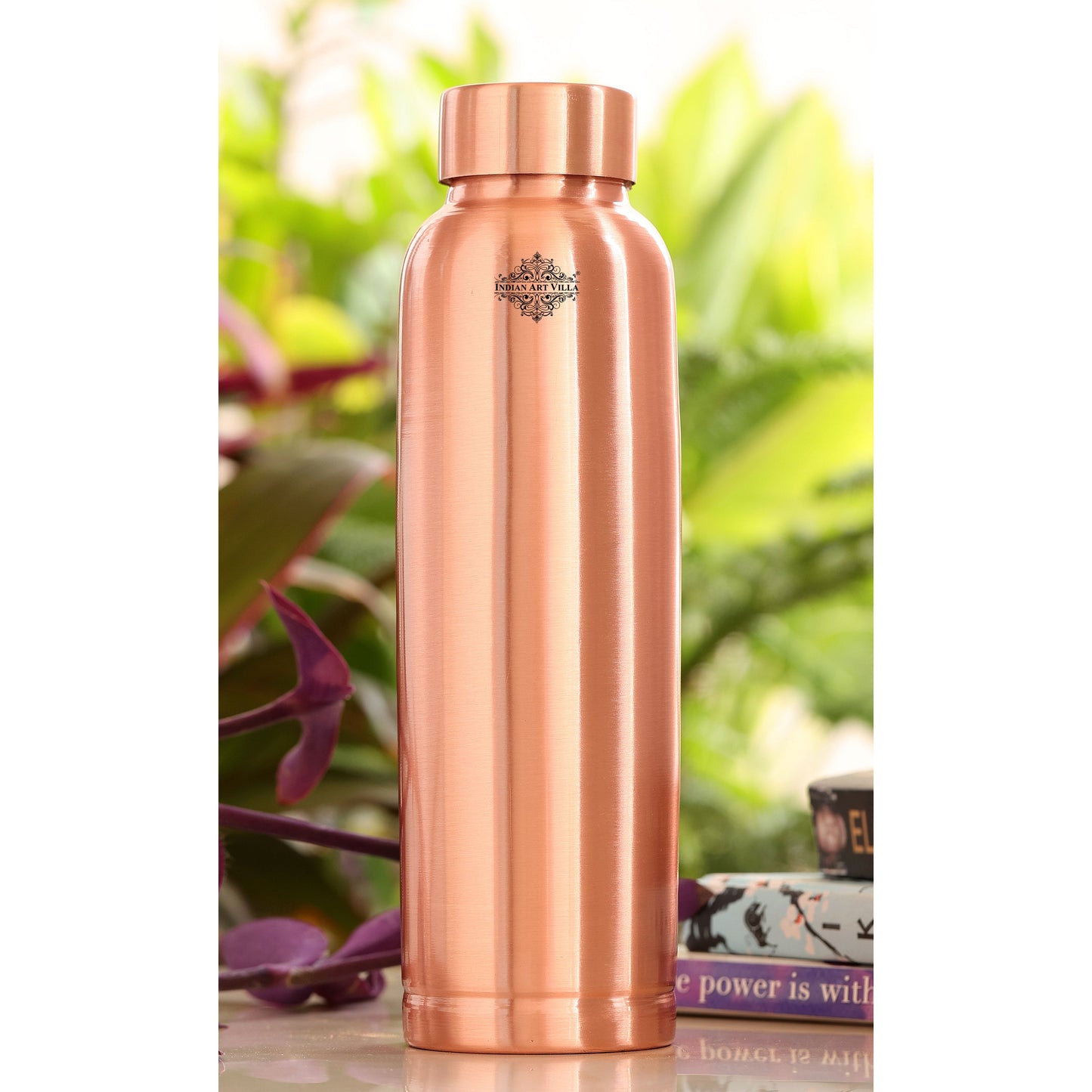 Set of Pure Copper Matt Finish Lacquer Coated  Water Bottle & 2 Glasses, Drinkware, Bottle : 900ml, Glass: 300ml