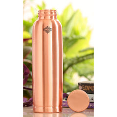 Set of Pure Copper Matt Finish Lacquer Coated  Water Bottle & 2 Glasses, Drinkware, Bottle : 900ml, Glass: 300ml