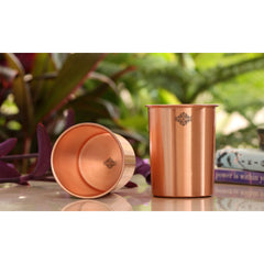 Set of Pure Copper Matt Finish Lacquer Coated  Water Bottle & 2 Glasses, Drinkware, Bottle : 900ml, Glass: 300ml