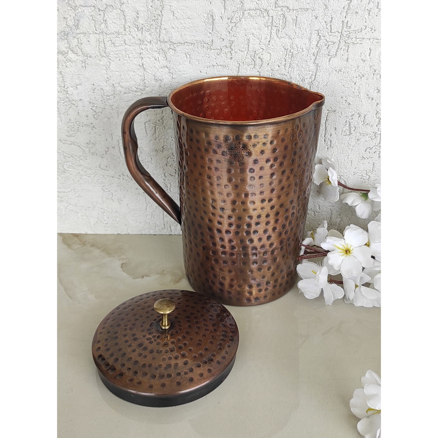 Steel Copper Antique Dark Tone 1 Jug & Glass Set With Gift Box