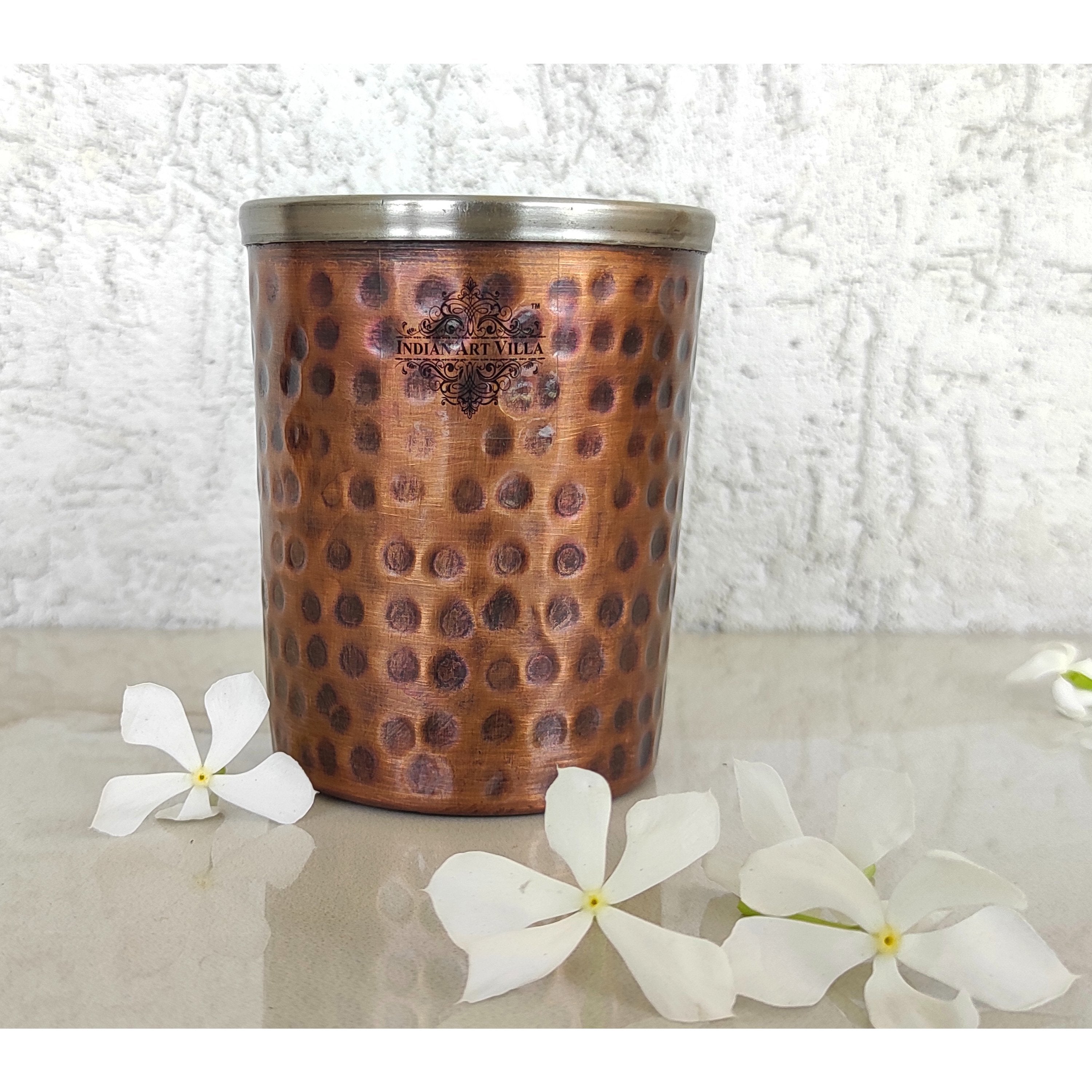 Steel Copper Antique Dark Tone 1 Jug & Glass Set With Gift Box