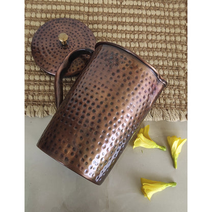 Steel Copper Antique Dark Tone 1 Jug & Glass Set With Gift Box