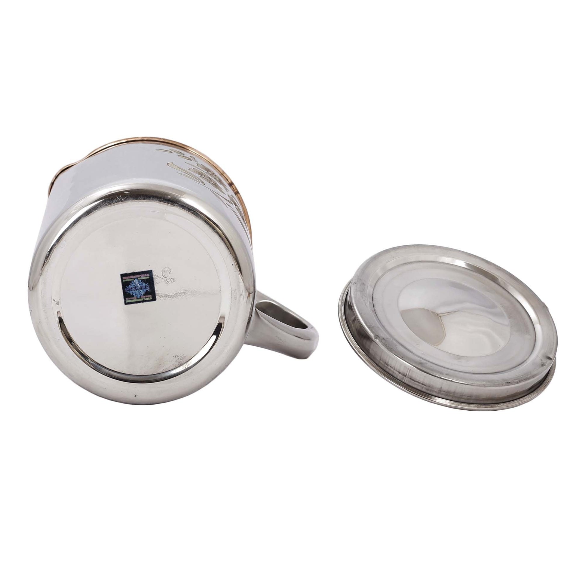 Handmade Pure Steel Copper Jug Pitcher With Glass Tumbler Gift Set