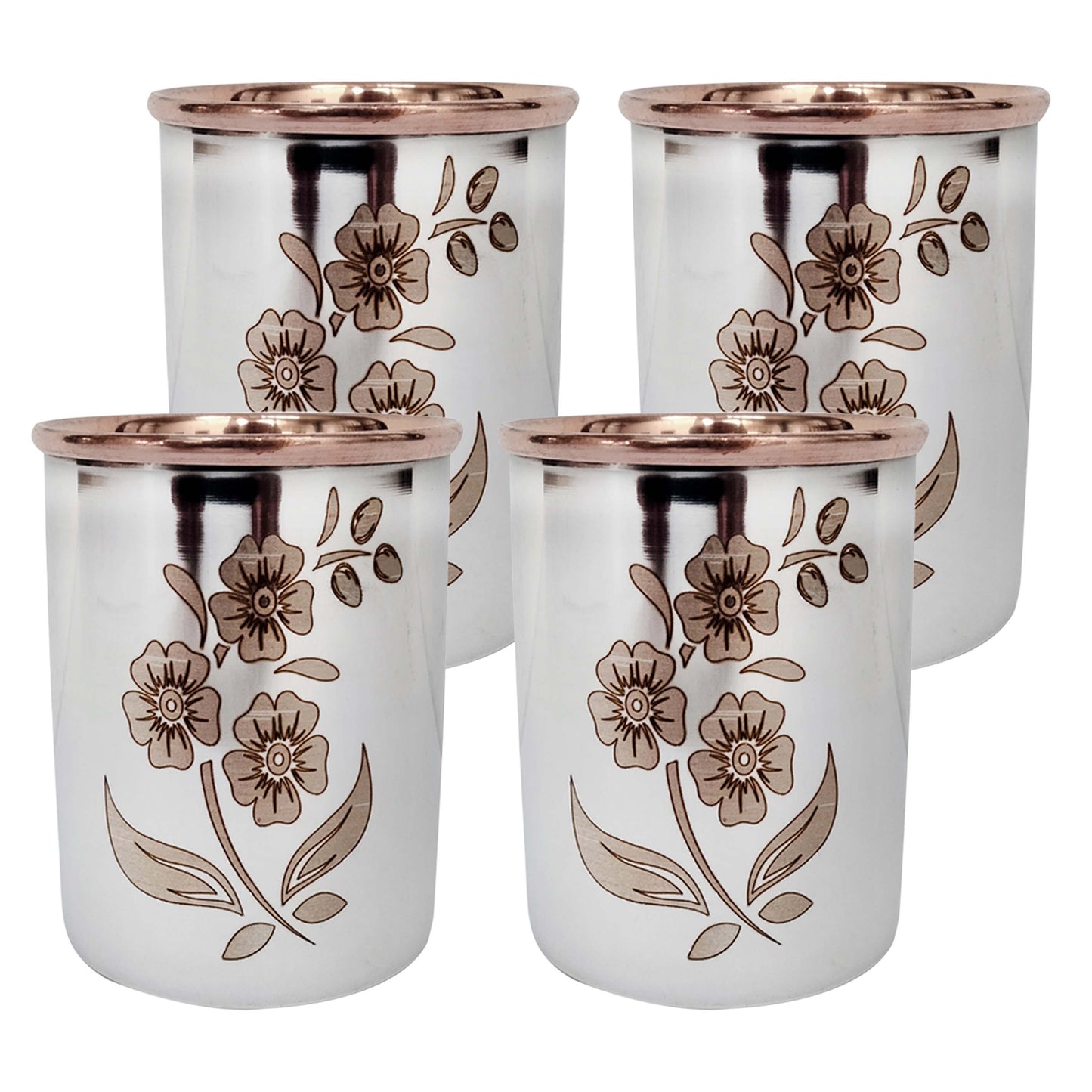 Handmade Pure Steel Copper Jug Pitcher With Glass Tumbler Gift Set