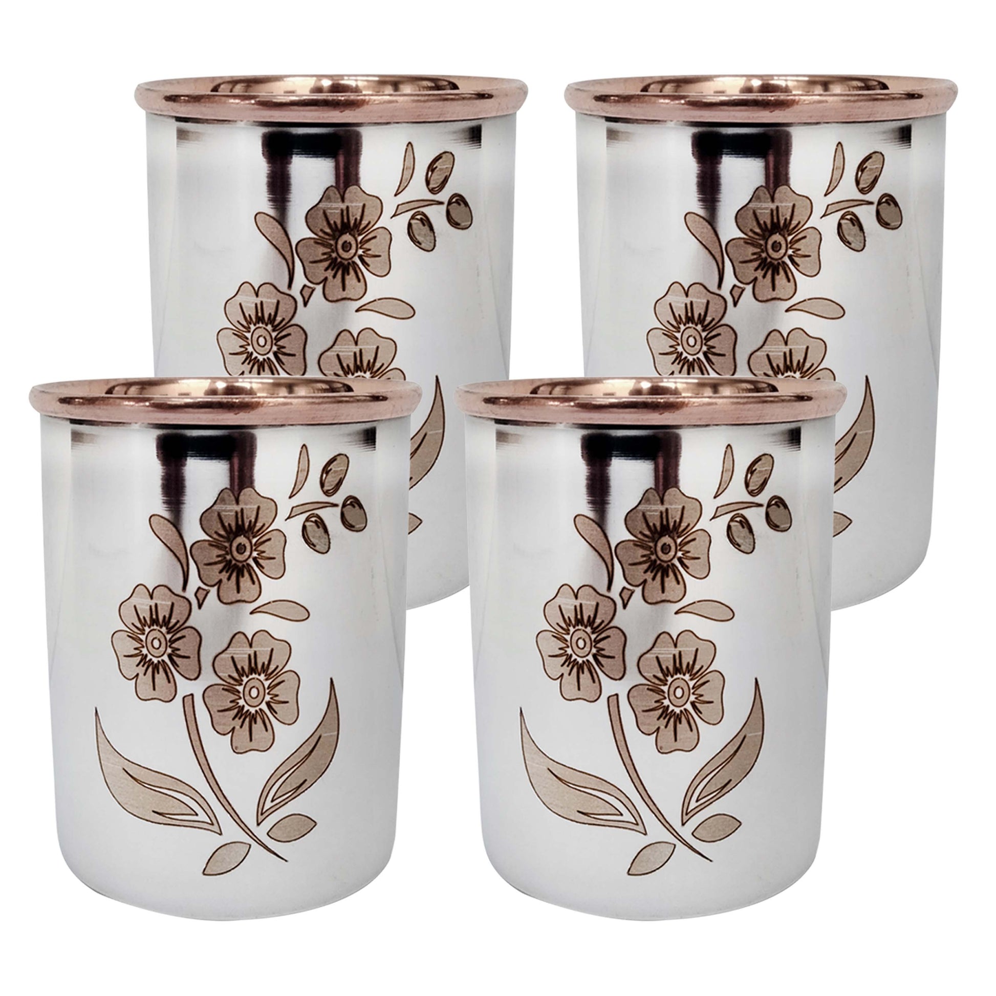 Handmade Pure Steel Copper Jug Pitcher With Glass Tumbler Gift Set