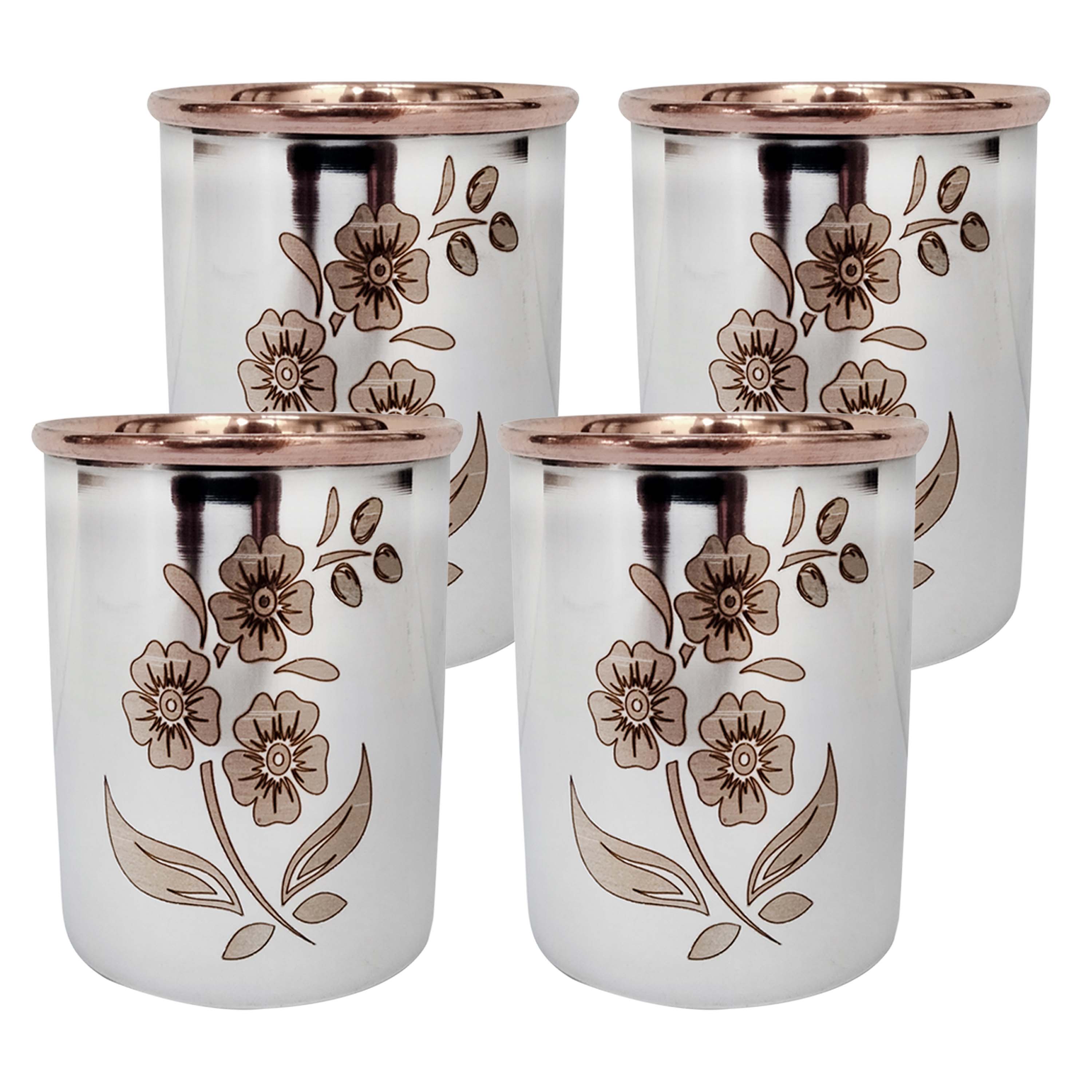 Handmade Pure Steel Copper Jug Pitcher With Glass Tumbler Gift Set