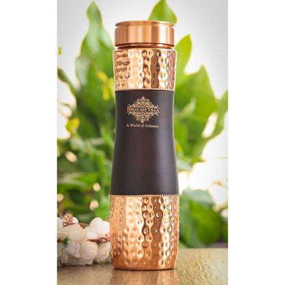 Personalized Copper Silk Finish Bottle & Glass Gift Set