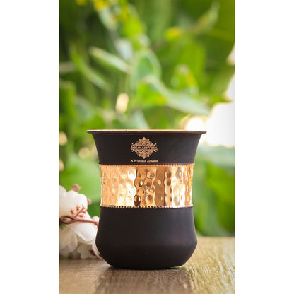 Copper Drinkware Gift Set of 2 Glass and 1 Bottle With Silk Finish Color