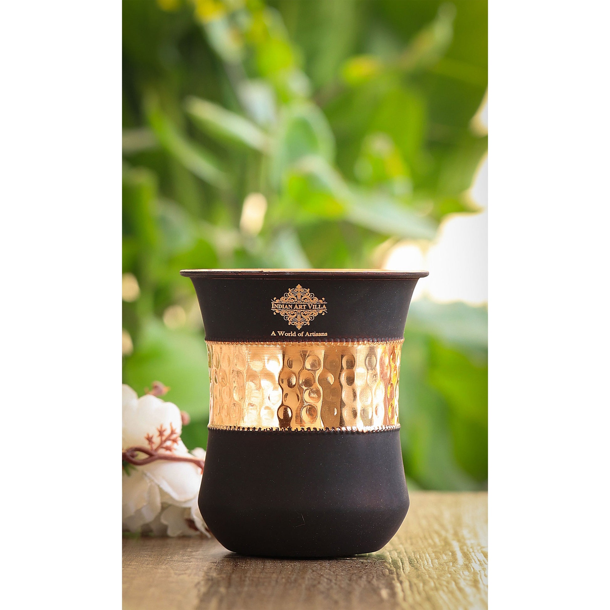 Personalized Copper Silk Finish Bottle & Glass Gift Set