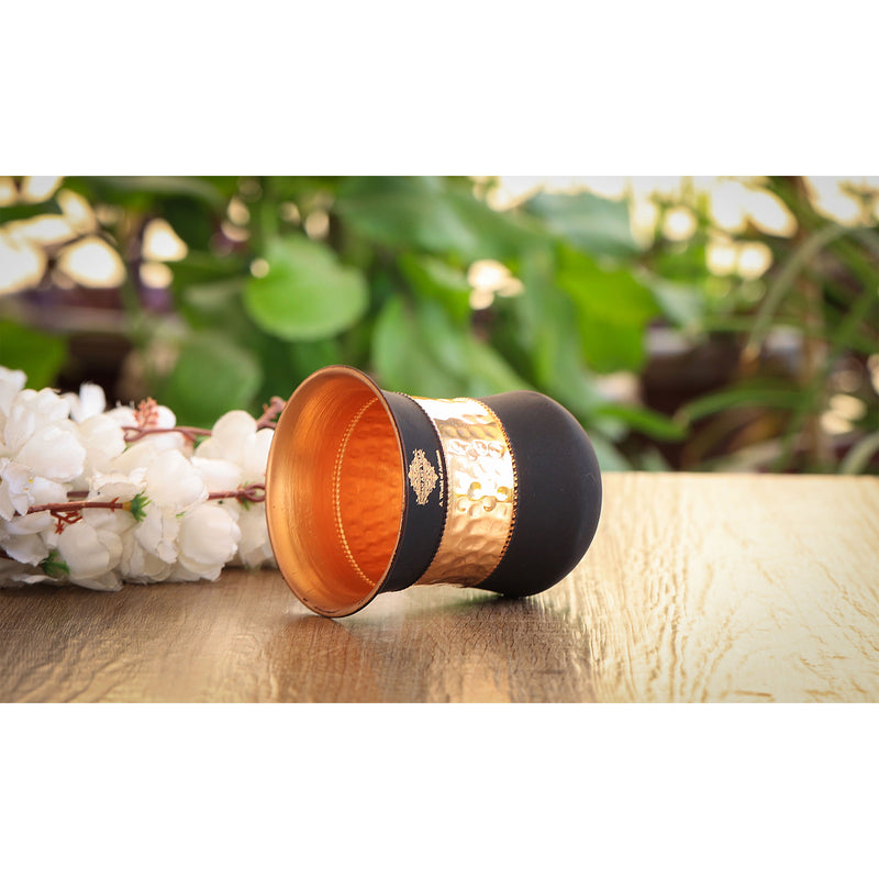 Copper Drinkware Gift Set of 2 Glass and 1 Bottle With Silk Finish Color