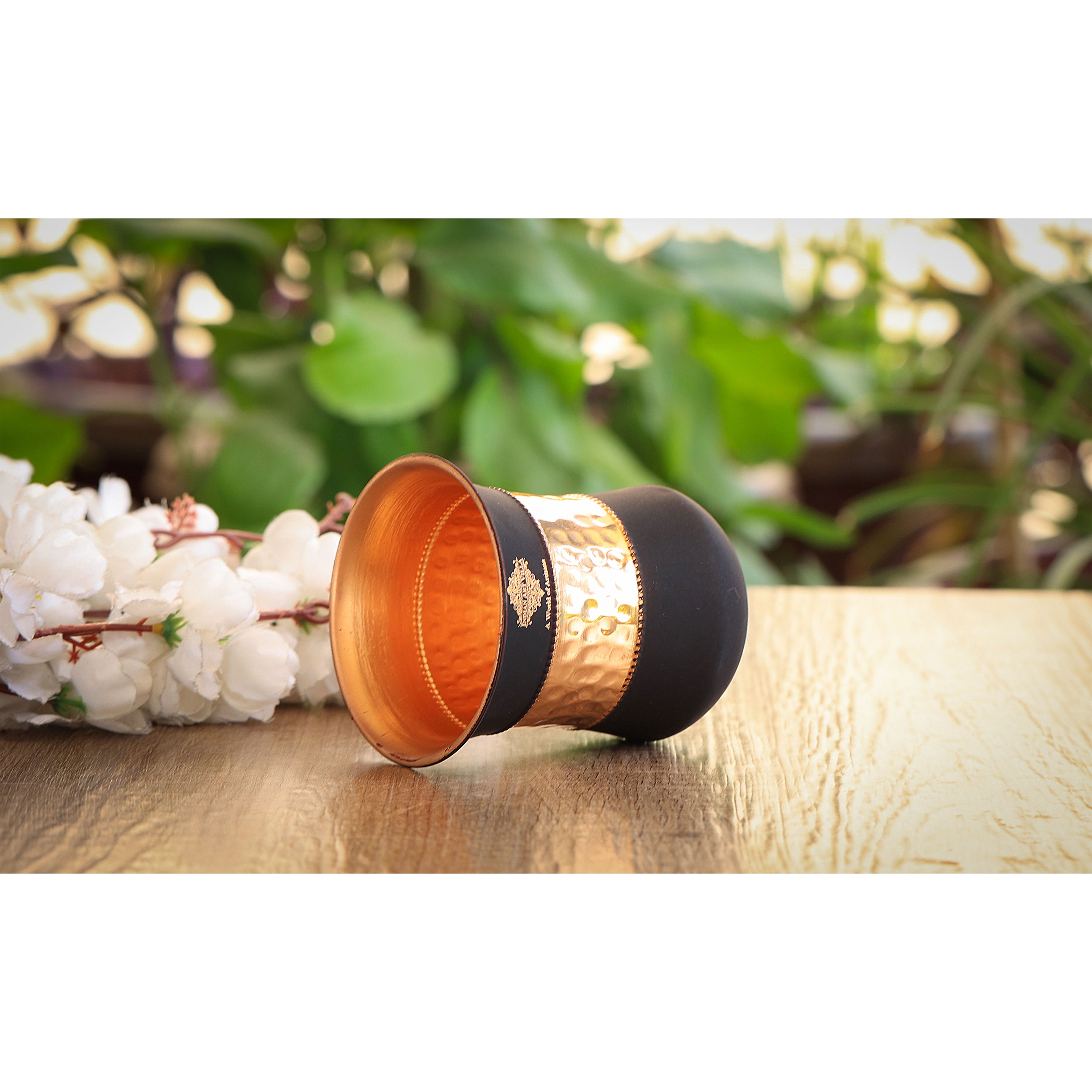 Personalized Copper Silk Finish Bottle & Glass Gift Set
