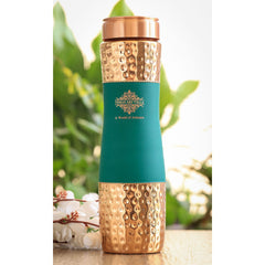 Copper Drinkware Gift Set of 2 Glass and 1 Bottle With Silk Finish Color