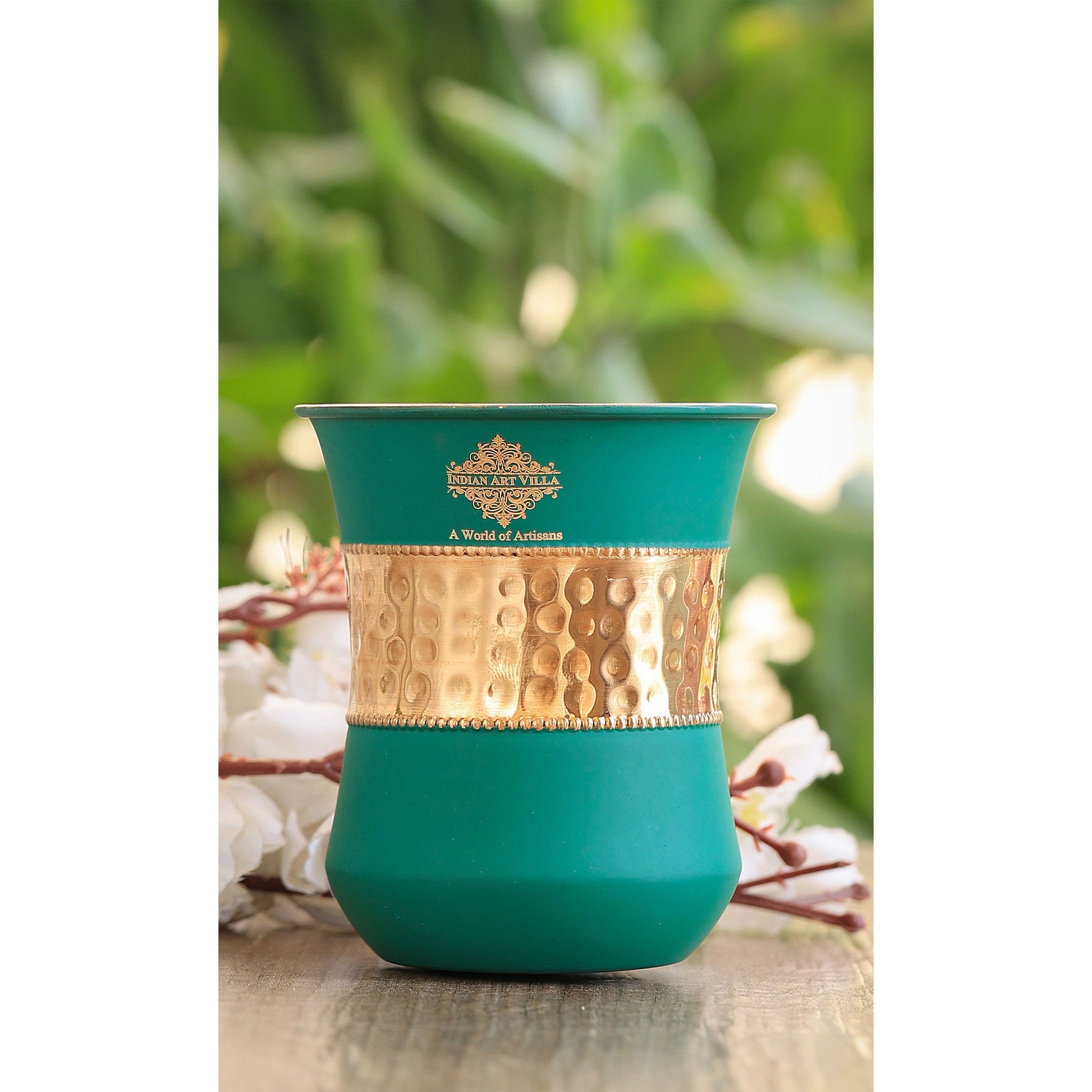 Personalized Copper Silk Finish Bottle & Glass Gift Set