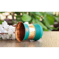 Copper Drinkware Gift Set of 2 Glass and 1 Bottle With Silk Finish Color