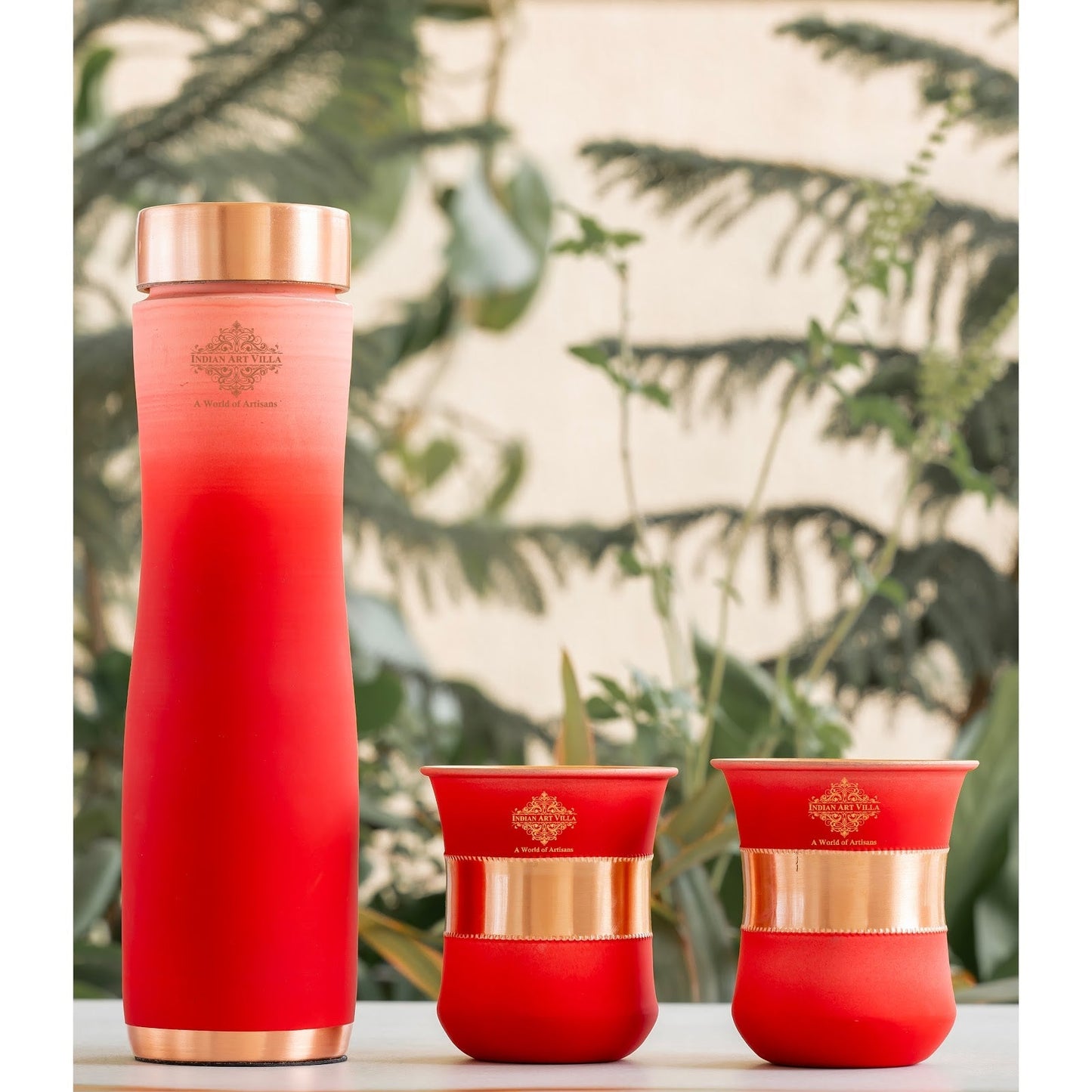 Personalized Copper Ombre Bottle & Glass Gift Set – Silk Finish