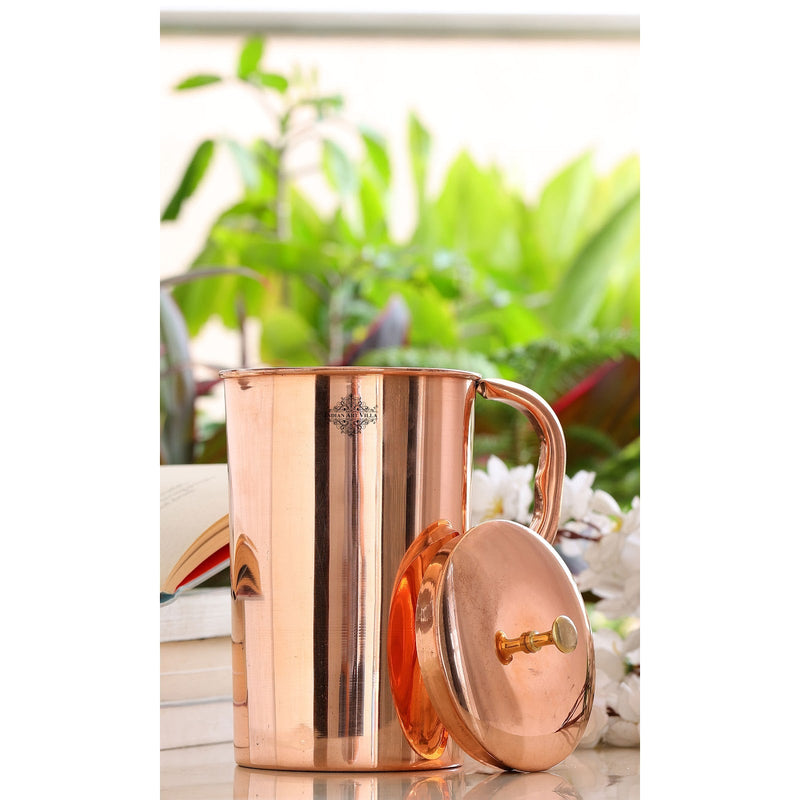 Handcrafted Pure Copper Drinkware Gift Set with Shine Finish Design, Good For Health, Drinkware, Serveware Set