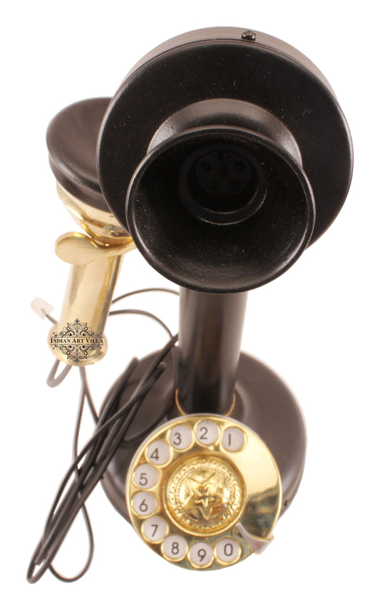 Iron Brass Old Vintage Style Candle Stick Phone 100% in working condition - Office, Home, Living Room Décor