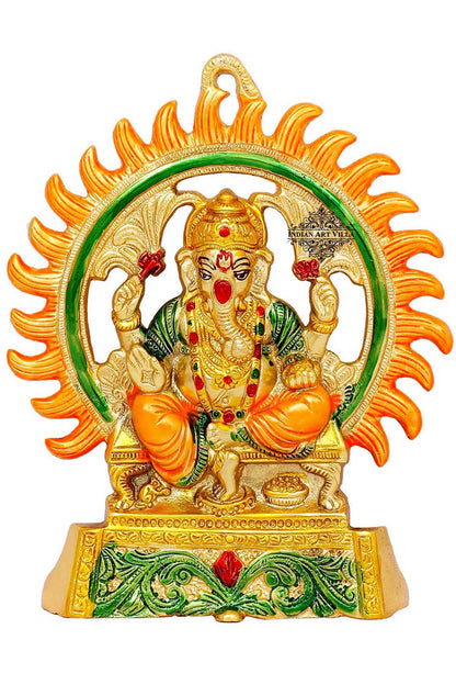 Aluminium Lord Ganesh Ji, Wall Hanging, Spiritual Idol, Showpiece, Height :- 21.84 cm