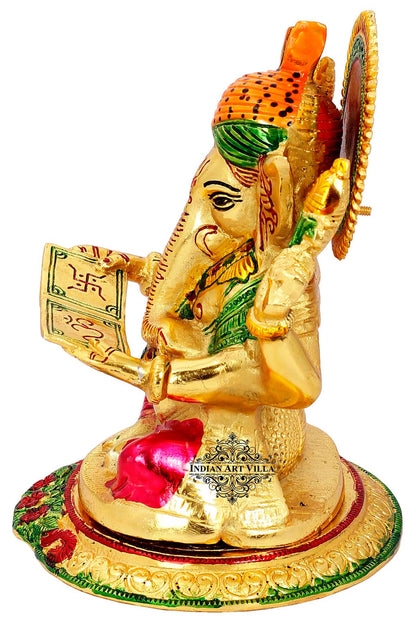 God Ganesha Reading Book Idol, Home Decor, Gift Item, Height:- 22.86 cm