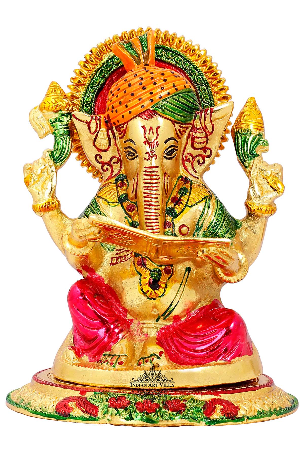 God Ganesha Reading Book Idol, Home Decor, Gift Item, Height:- 22.86 cm