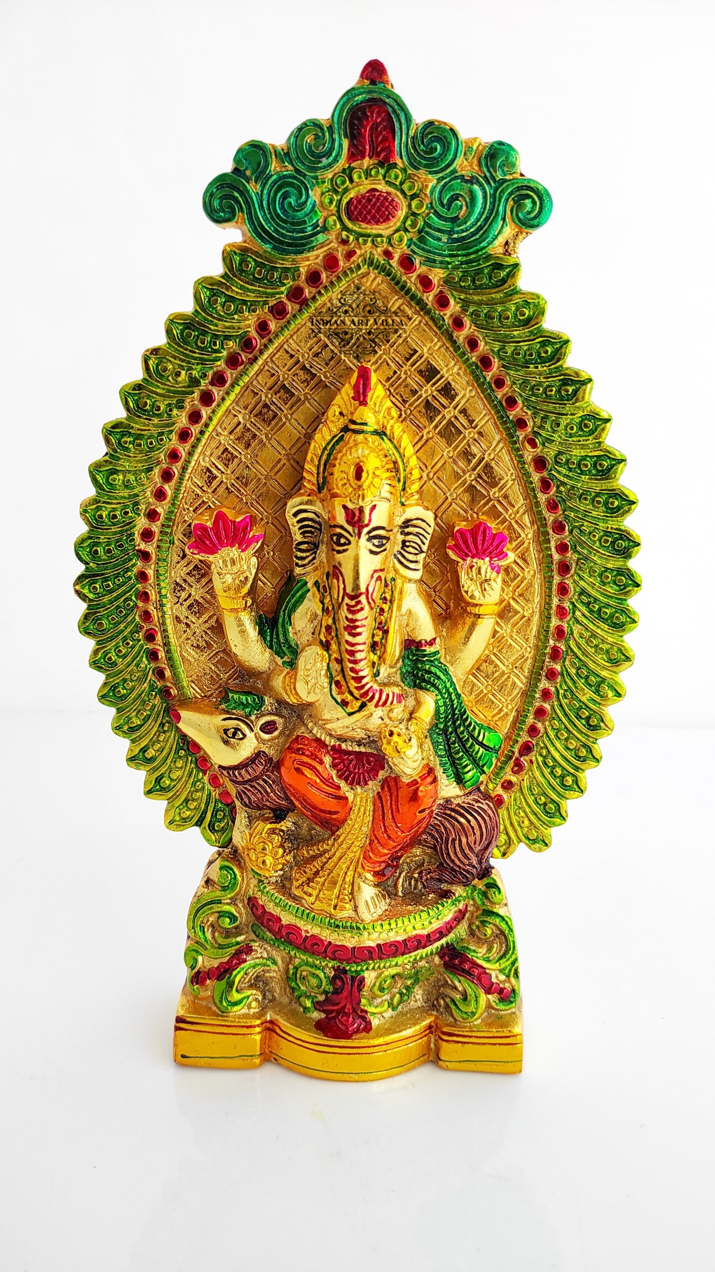 Pure Aluminum Lord Ganesha on Rath