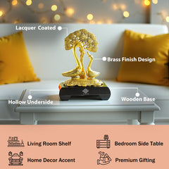 Brass Finish Swan Pair Showpiece – 22 cm Décor Gift