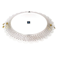 Pure Iron With Silver Plating Designer Centerpiece Thali Platter , Puja Thali, Flower Design, 27.94 cm