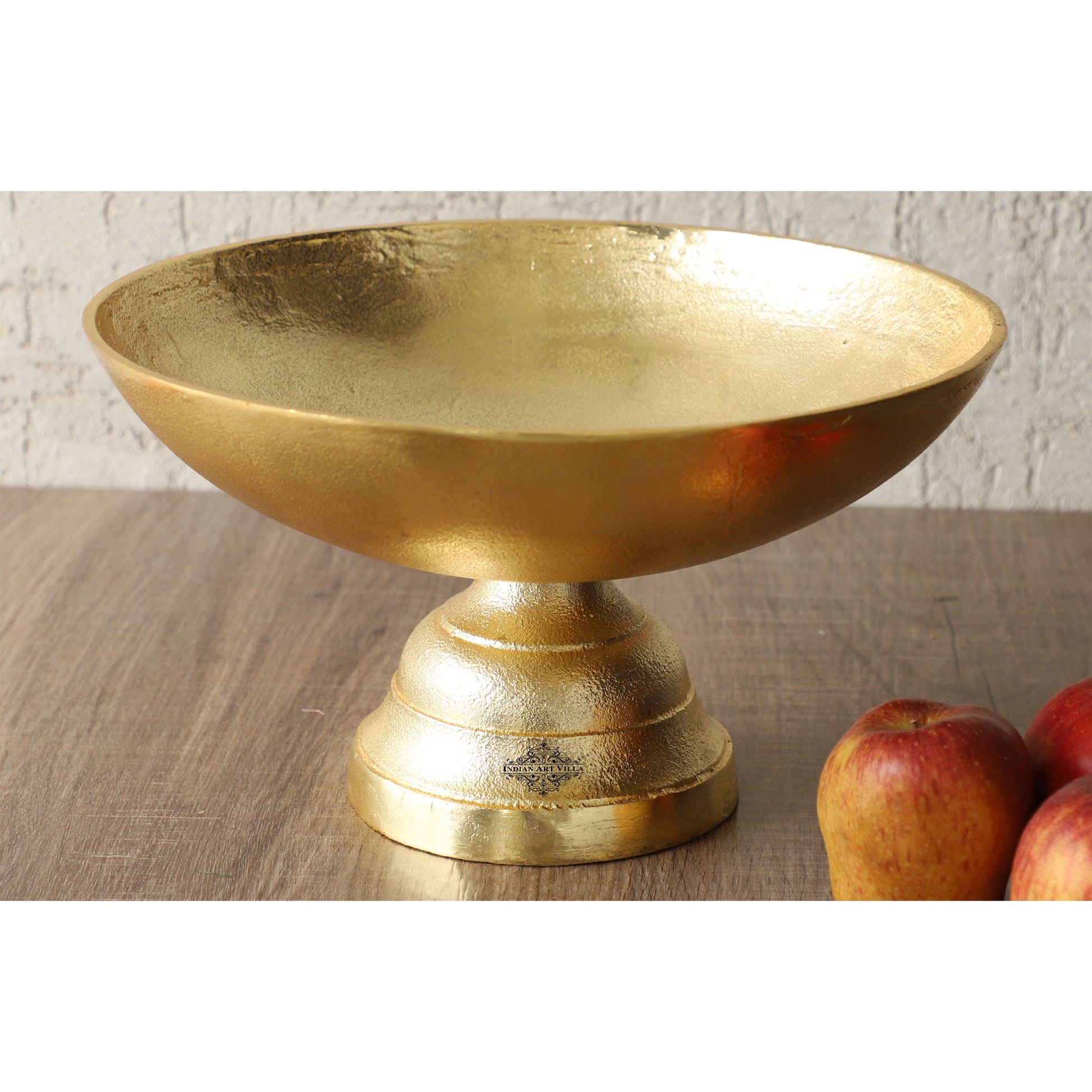 Aluminium Gold textured Shine Finish Fruit Basket - Diameter - 28.70 cm