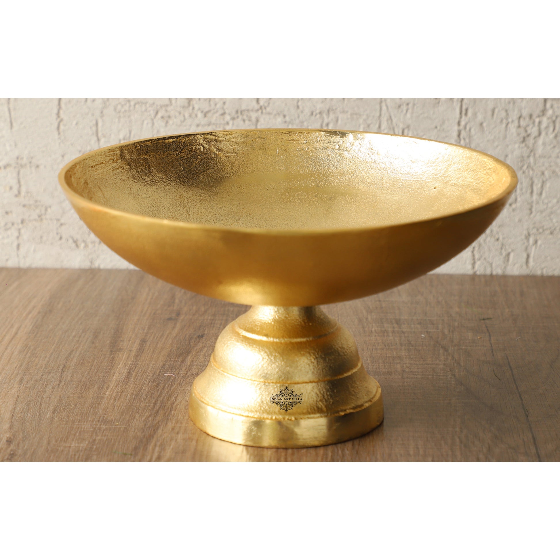 Aluminium Gold textured Shine Finish Fruit Basket - Diameter - 28.70 cm