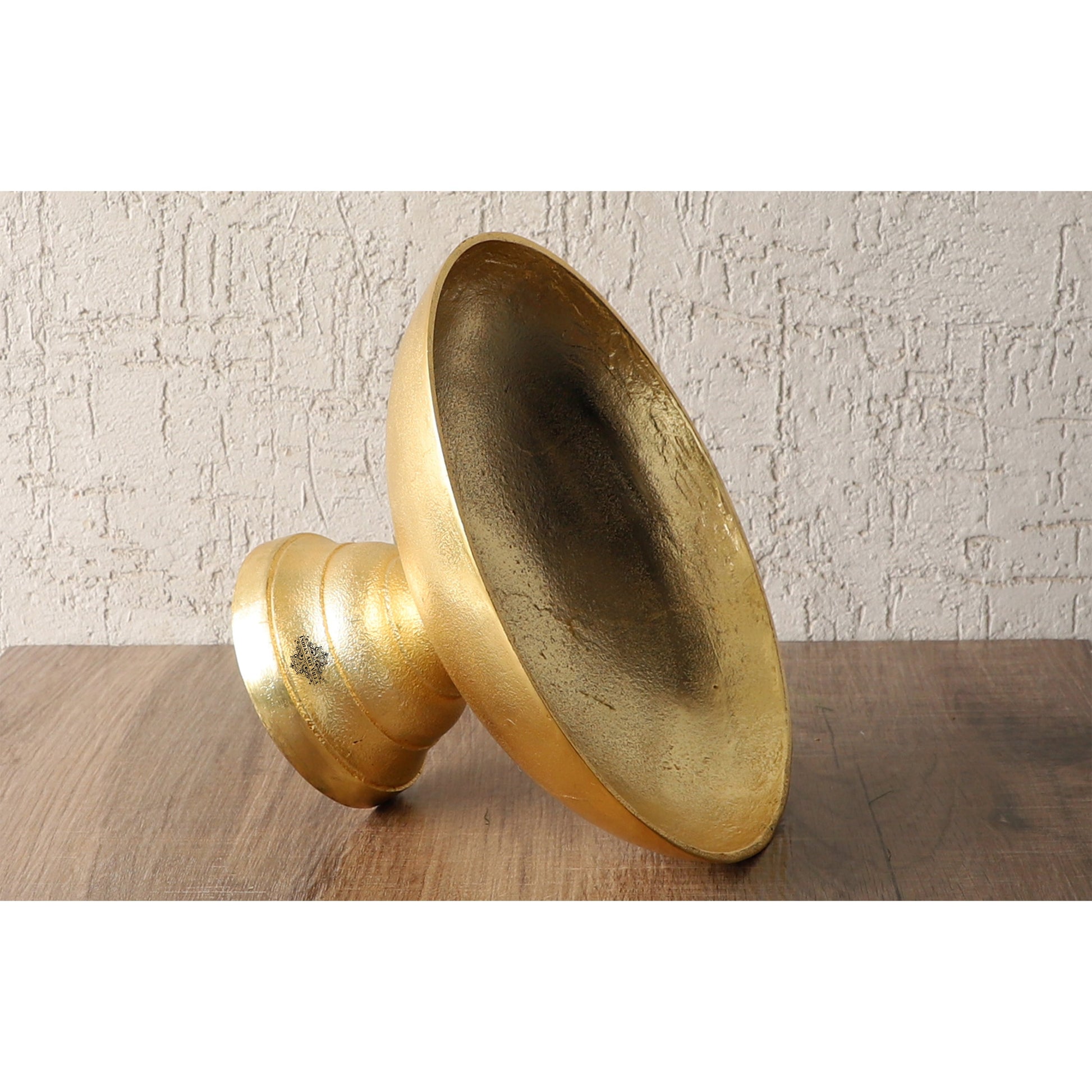 Aluminium Gold textured Shine Finish Fruit Basket - Diameter - 28.70 cm