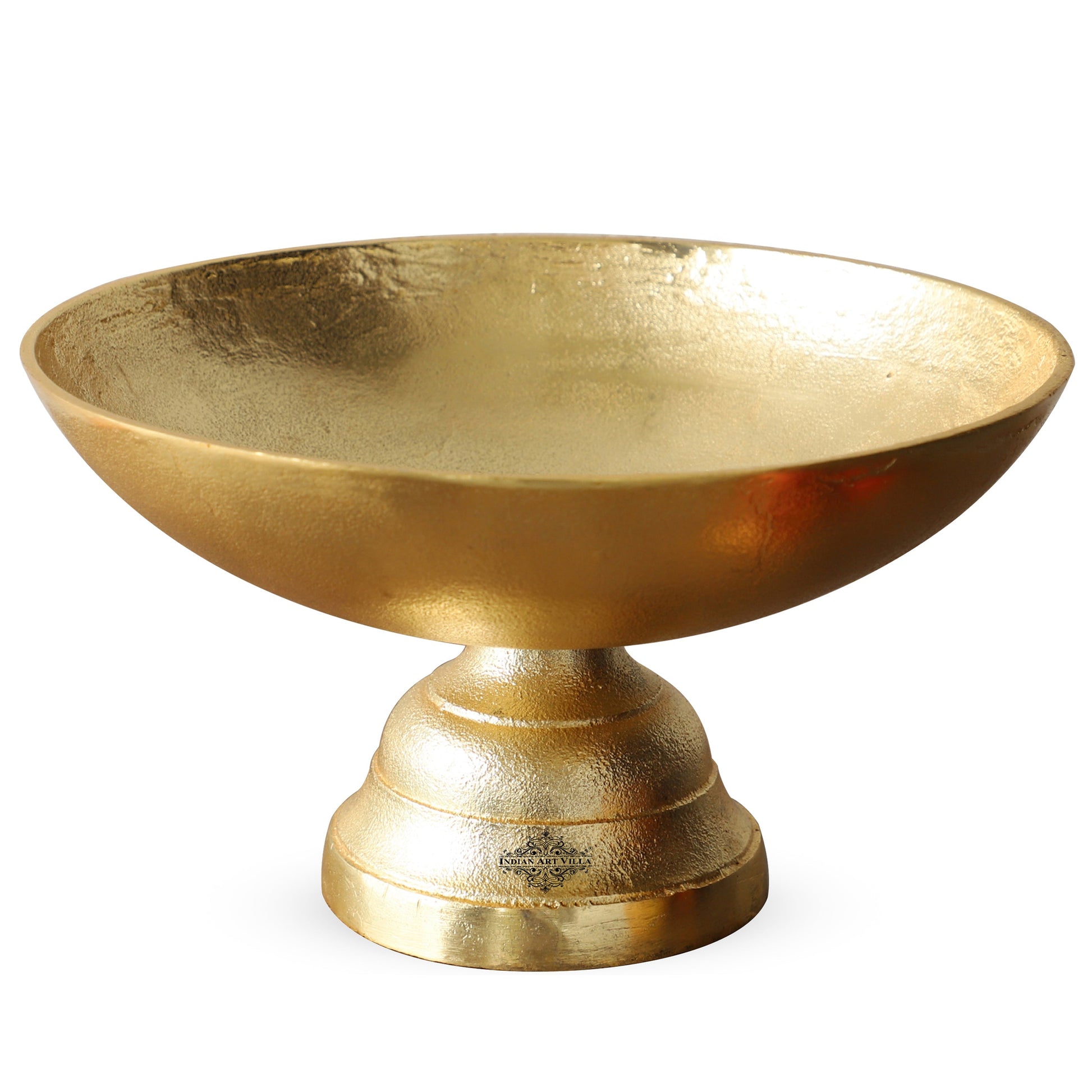 Aluminium Gold textured Shine Finish Fruit Basket - Diameter - 28.70 cm