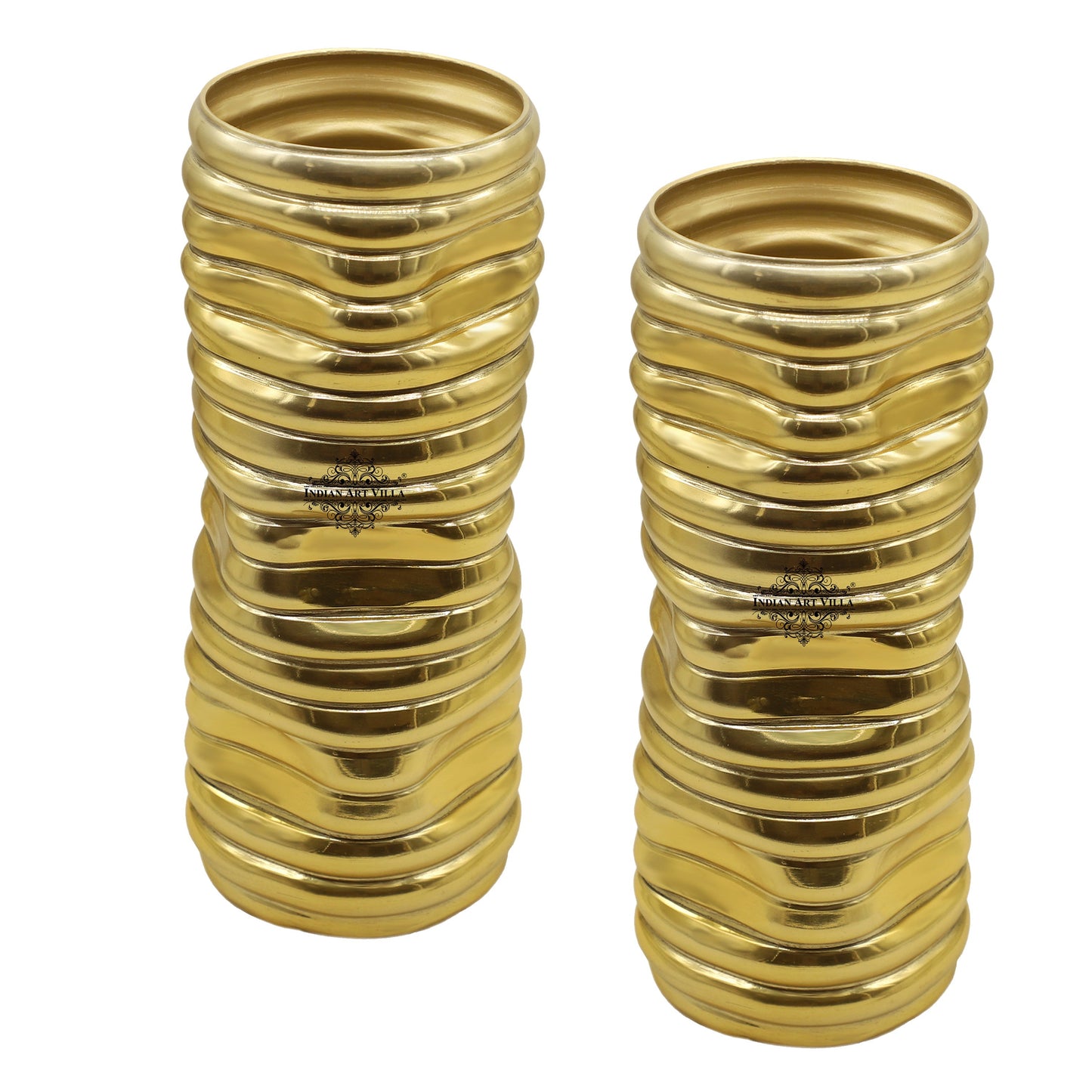 Gold Polished Aluminum Vase