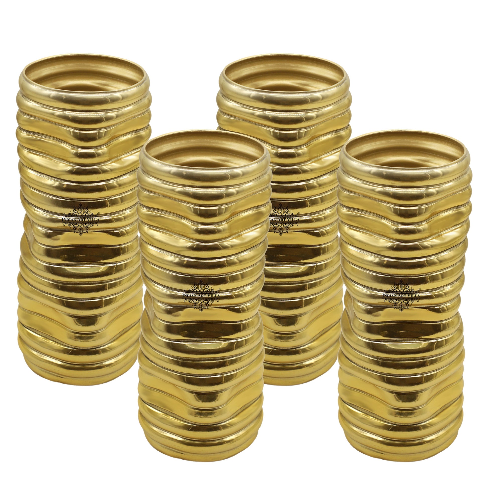 Gold Polished Aluminum Vase