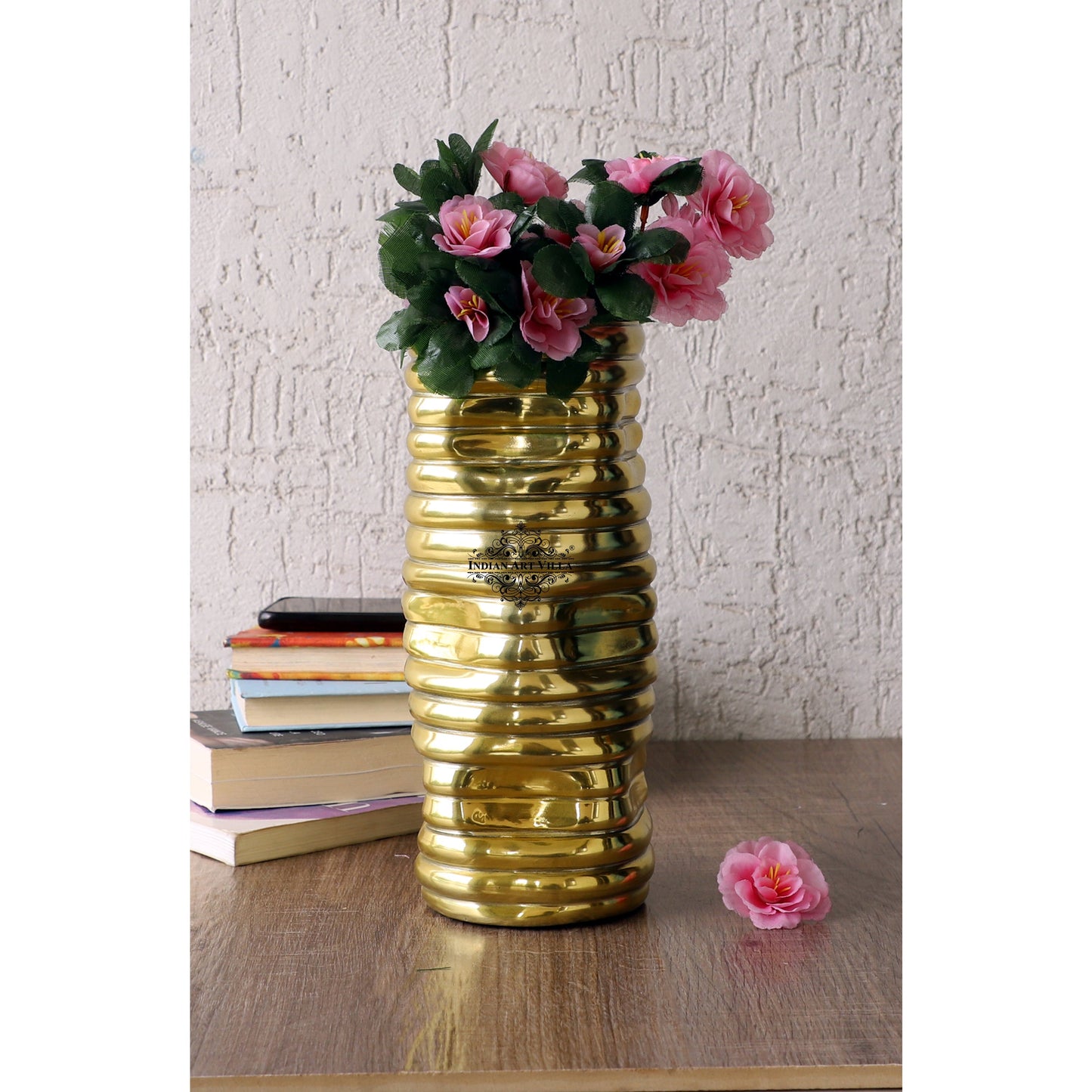 Gold Polished Aluminum Vase
