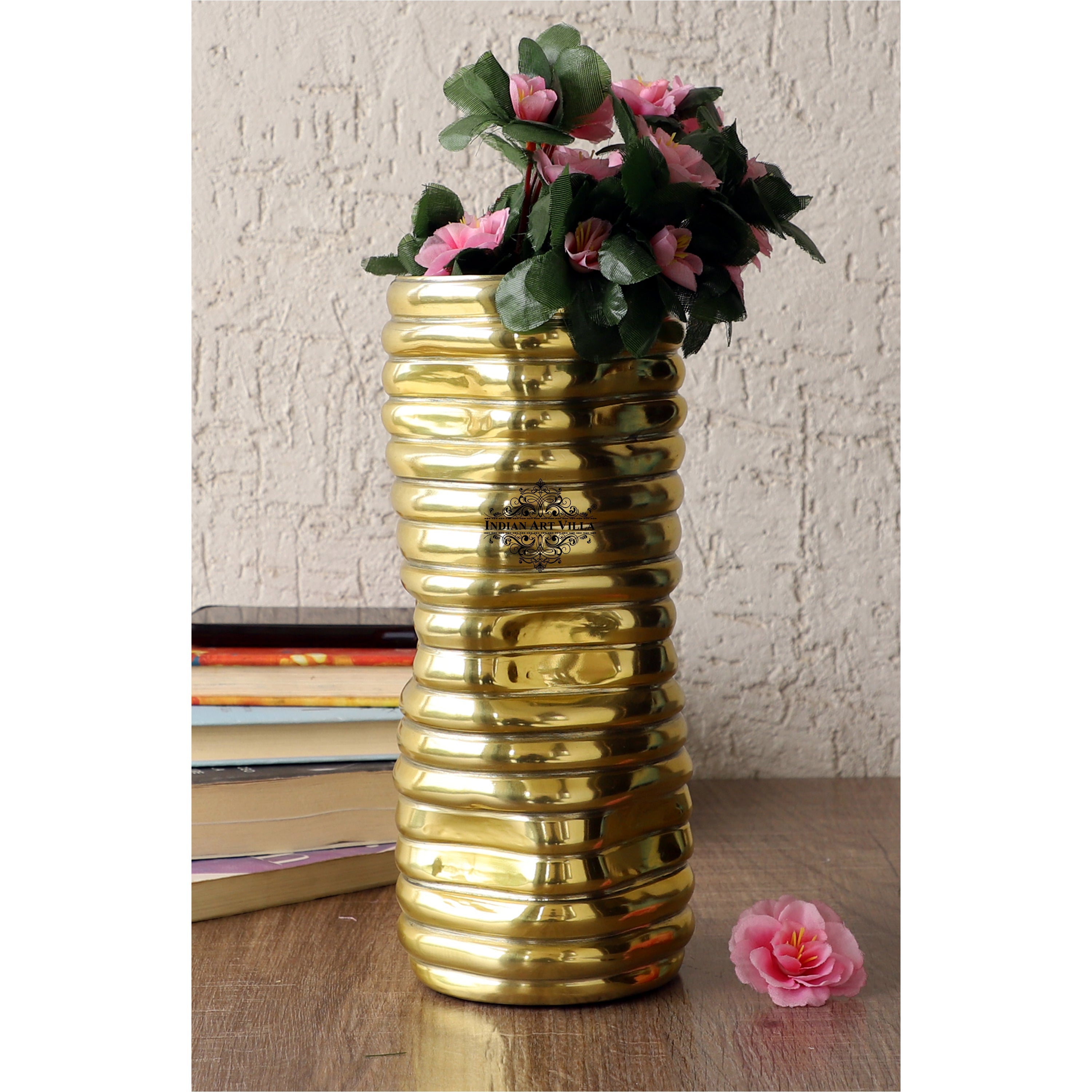 Gold Polished Aluminum Vase
