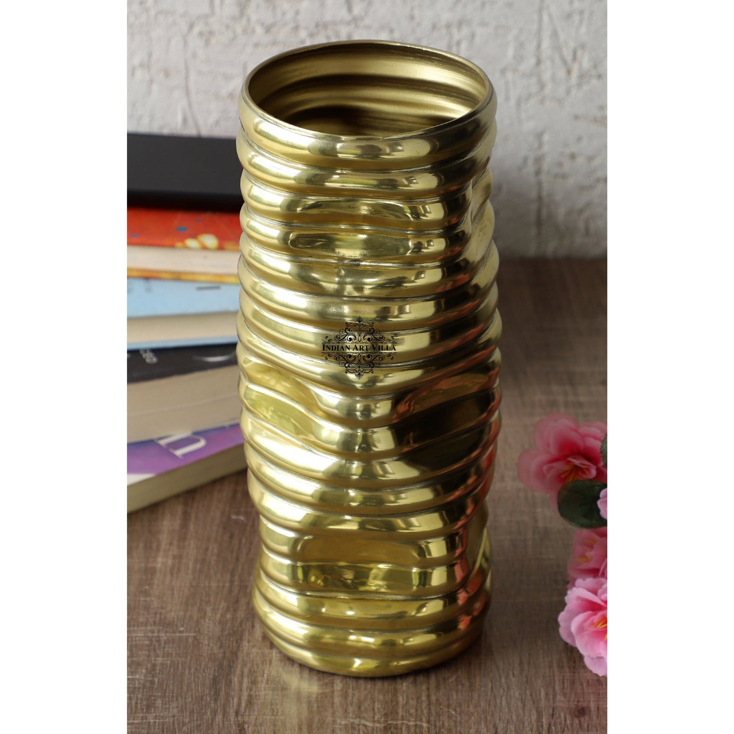 Gold Polished Aluminum Vase
