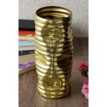 Gold Polished Aluminum Vase