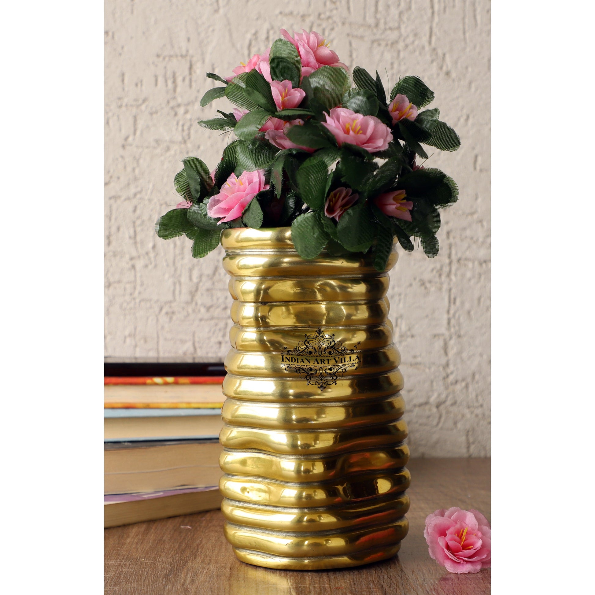 Gold Polished Aluminum Vase
