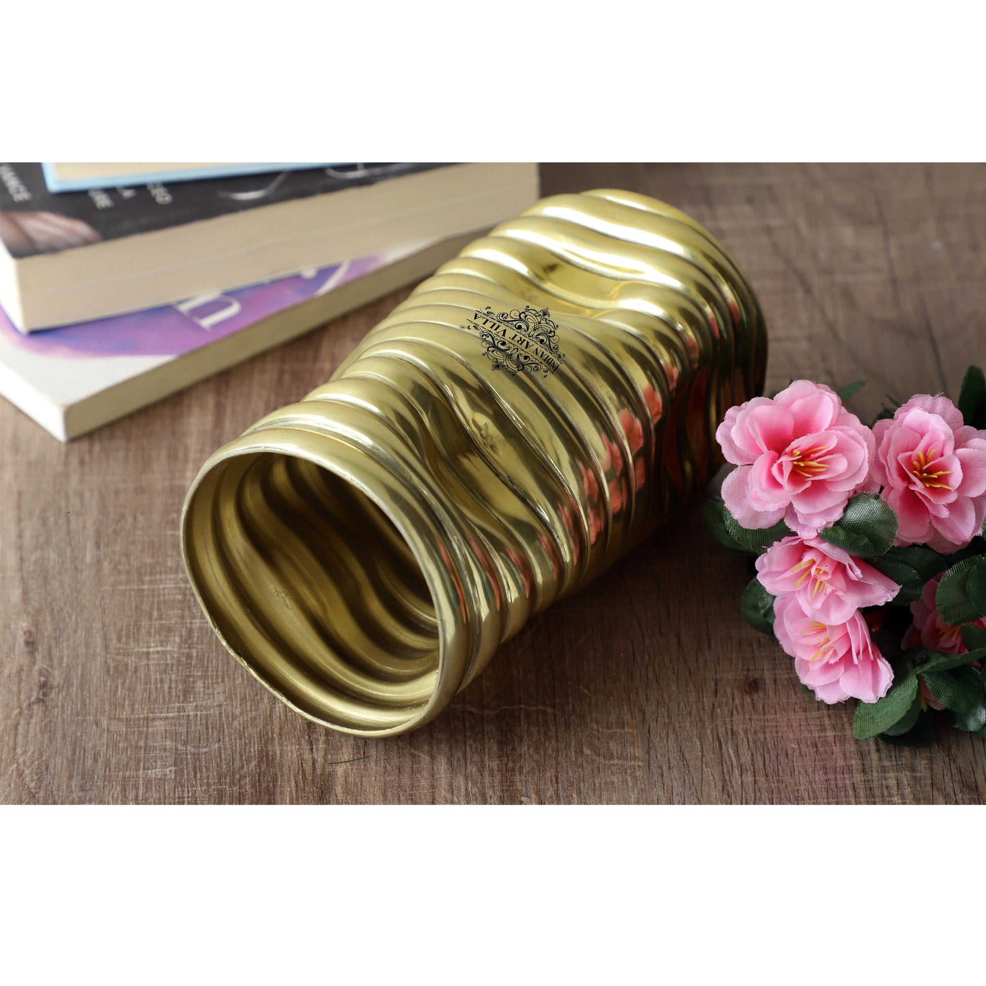 Gold Polished Aluminum Vase