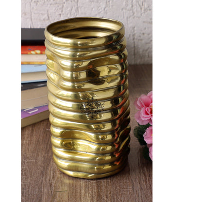 Gold Polished Aluminum Vase