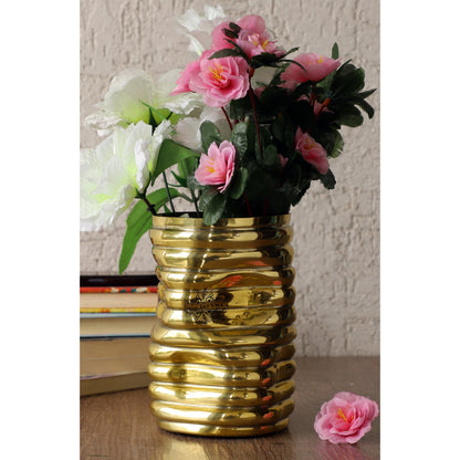 Gold Polished Aluminum Vase