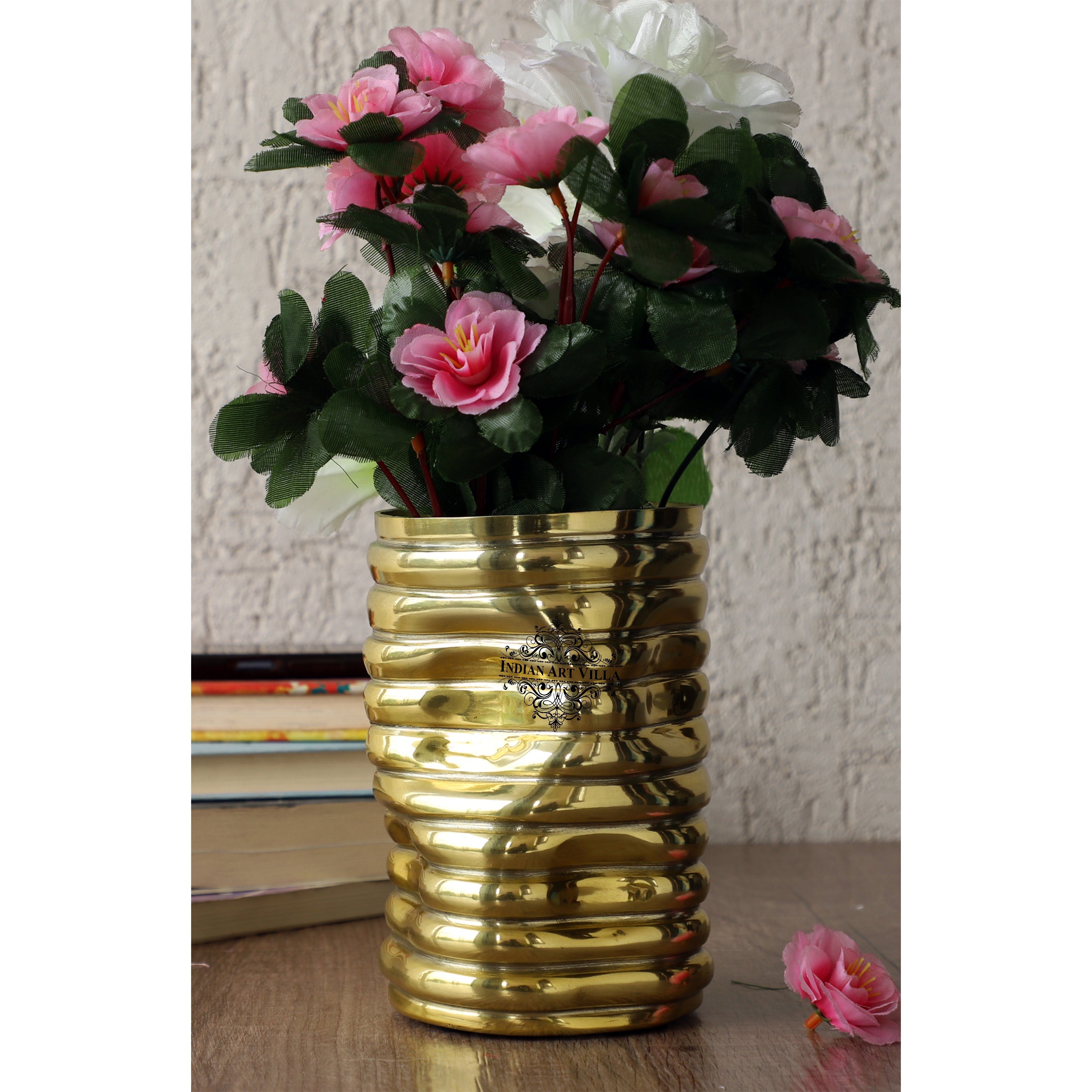 Gold Polished Aluminum Vase